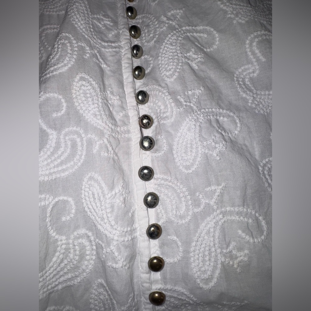 Beulah styles White Button-Down Blouse - image 14